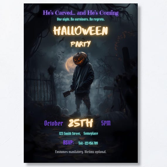 Spooky Horror Halloween Invitation