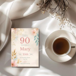 90th Birthday Invitation