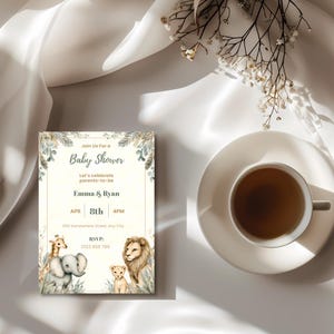 jungle baby shower invitation