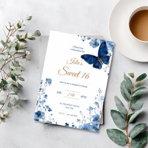 Instant download Sweet 16 invitation template, editable in Canva, high-resolution digital file for printing or sharing