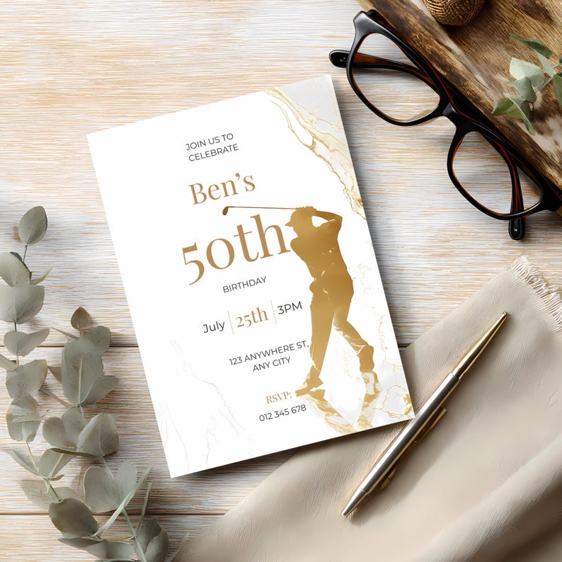 editable digital invitation showing elegant design with space for personalisation