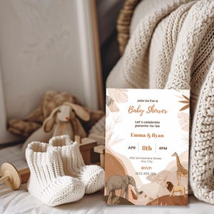 jungle baby shower invitation