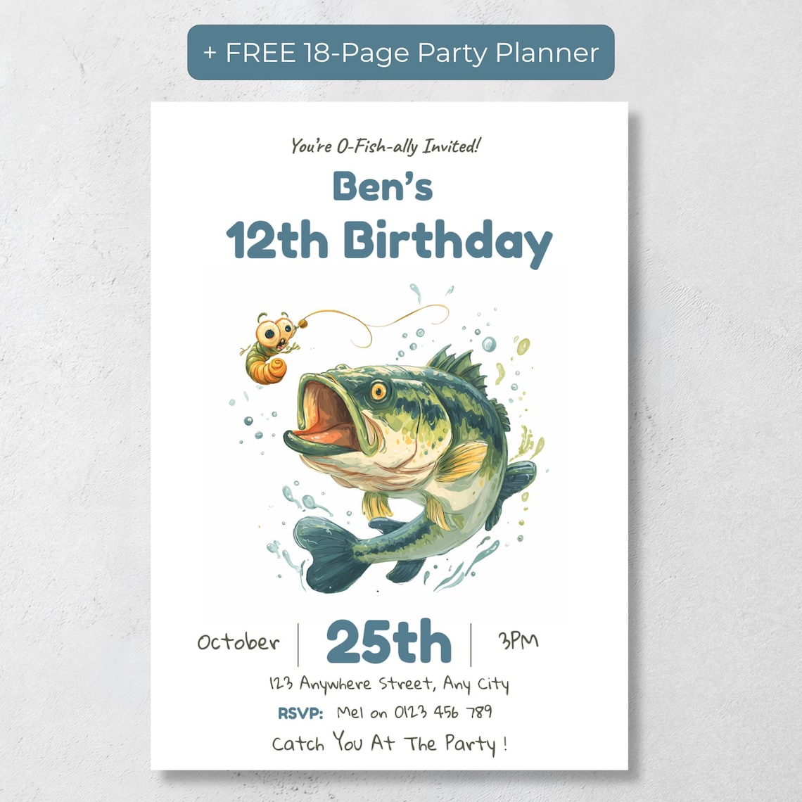 Editable Fishing Invitation