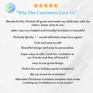 Customer reviews for Ofishally One birthday invitation template showing positive feedback and satisfaction

10. Thank You Card