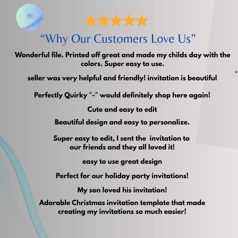 Five star customer reviews display for the radioactive mad scientist birthday invitation editable template