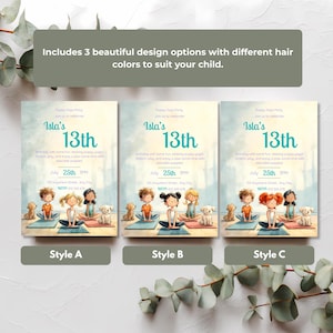 3 design options featuring different hair colors — so you can choose the one that feels most like your child