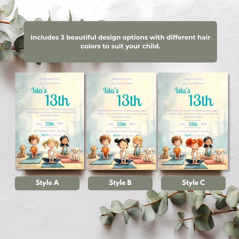 3 design options featuring different hair colors — so you can choose the one that feels most like your child