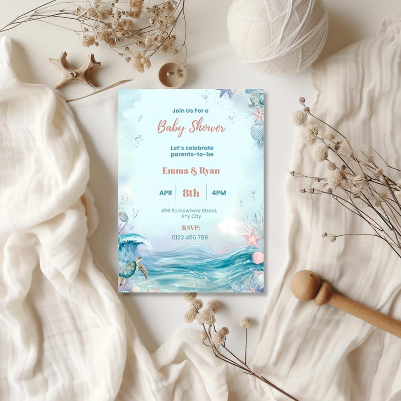 ocean baby shower invite