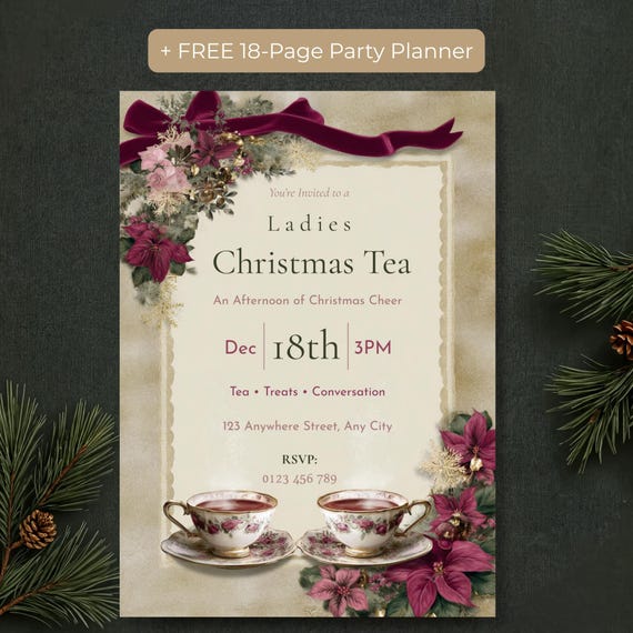 Ladies Christmas Tea Invitation