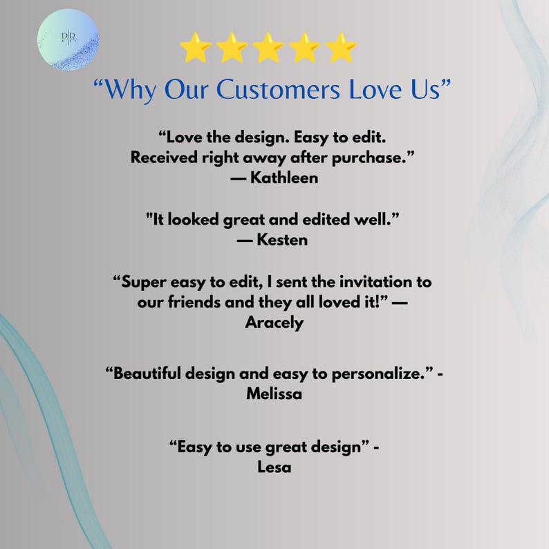 5-star customer reviews for editable Halloween party invitation Canva template from PR Creative Digital Etsy shop
