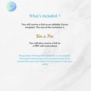 uppy yoga birthday invitation template “what’s included” section showing editable Canva file details