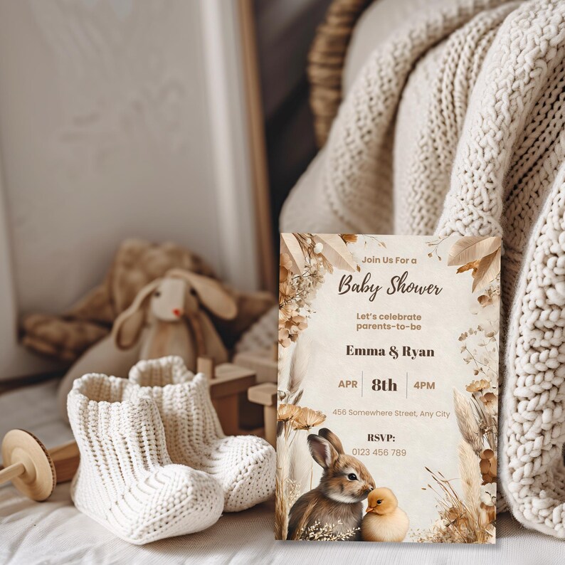Bunny Baby Shower Invitation