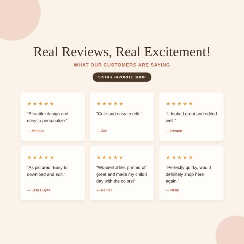 Five-star customer reviews for editable Christmas party invitation templates