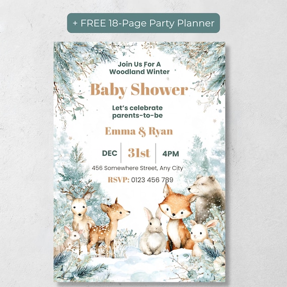 Woodland Baby Shower Invitation