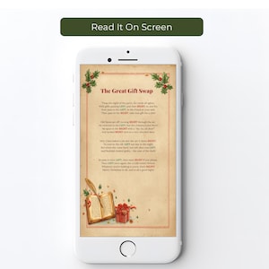 Left right Christmas story on a smartphone, read it on screen with no printing needed