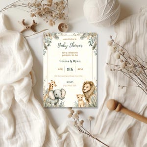 jungle baby shower invitation