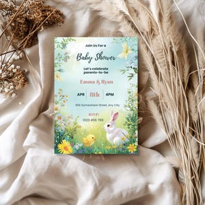 Bunny Baby Shower Invitation