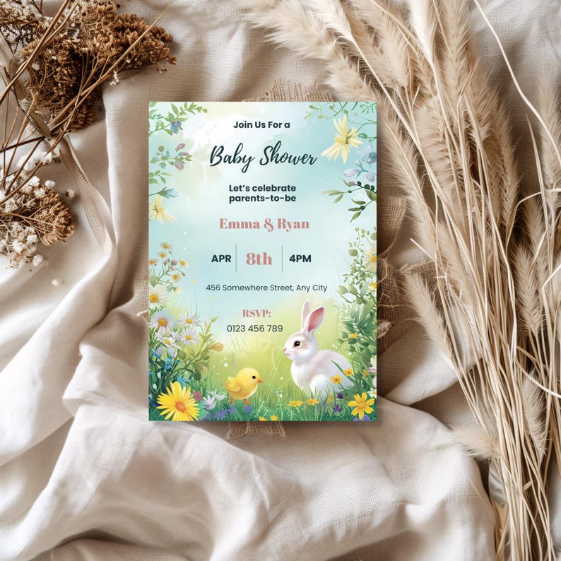 Bunny Baby Shower Invitation