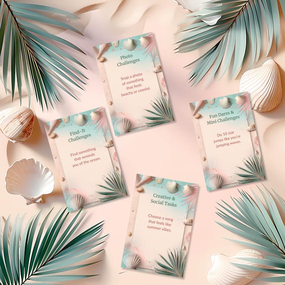 Coastal Teen Scavenger Hunt Cards