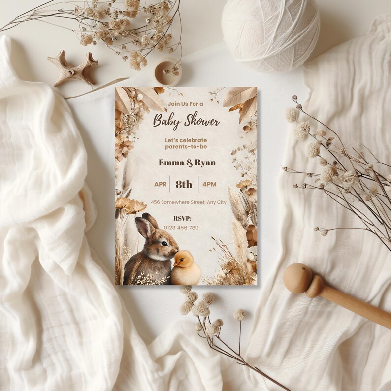Bunny Baby Shower Invitation