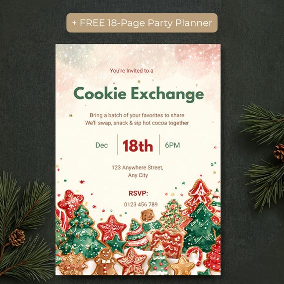Office Holiday Cookie Swap Invitation