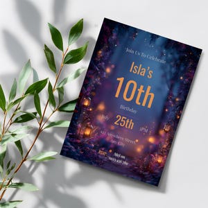 Kids 10th birthday party invitation digital download