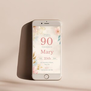 90th Birthday Invitation