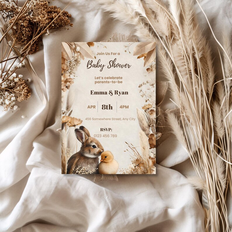 Bunny Baby Shower Invitation