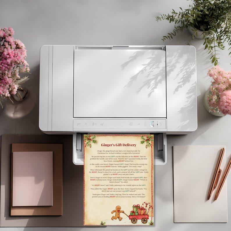 Printable left right Christmas game printing at home on US Letter or A4 paper