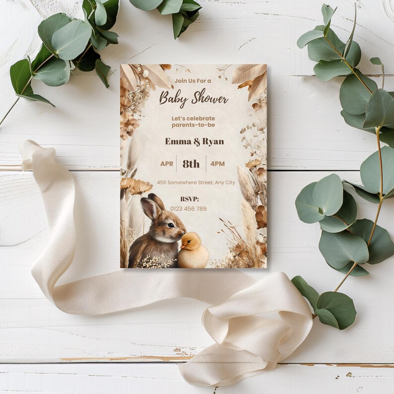 Bunny Baby Shower Invitation