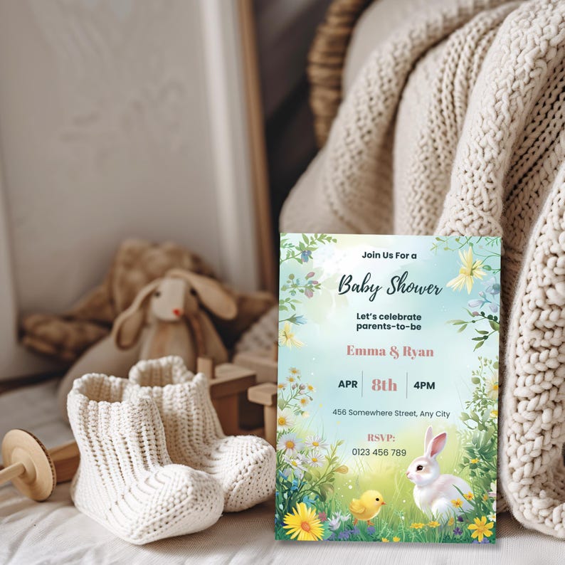 Bunny Baby Shower Invitation