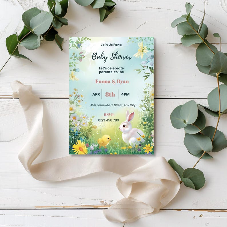 Bunny Baby Shower Invitation