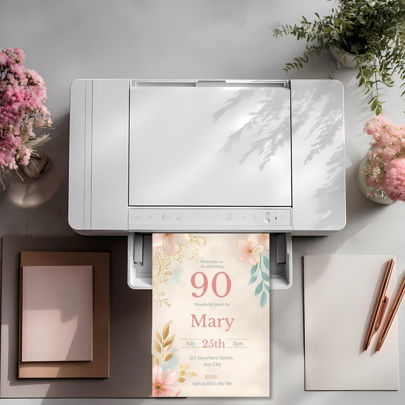 90th Birthday Invitation