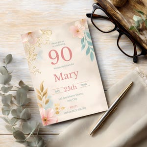 90th Birthday Invitation