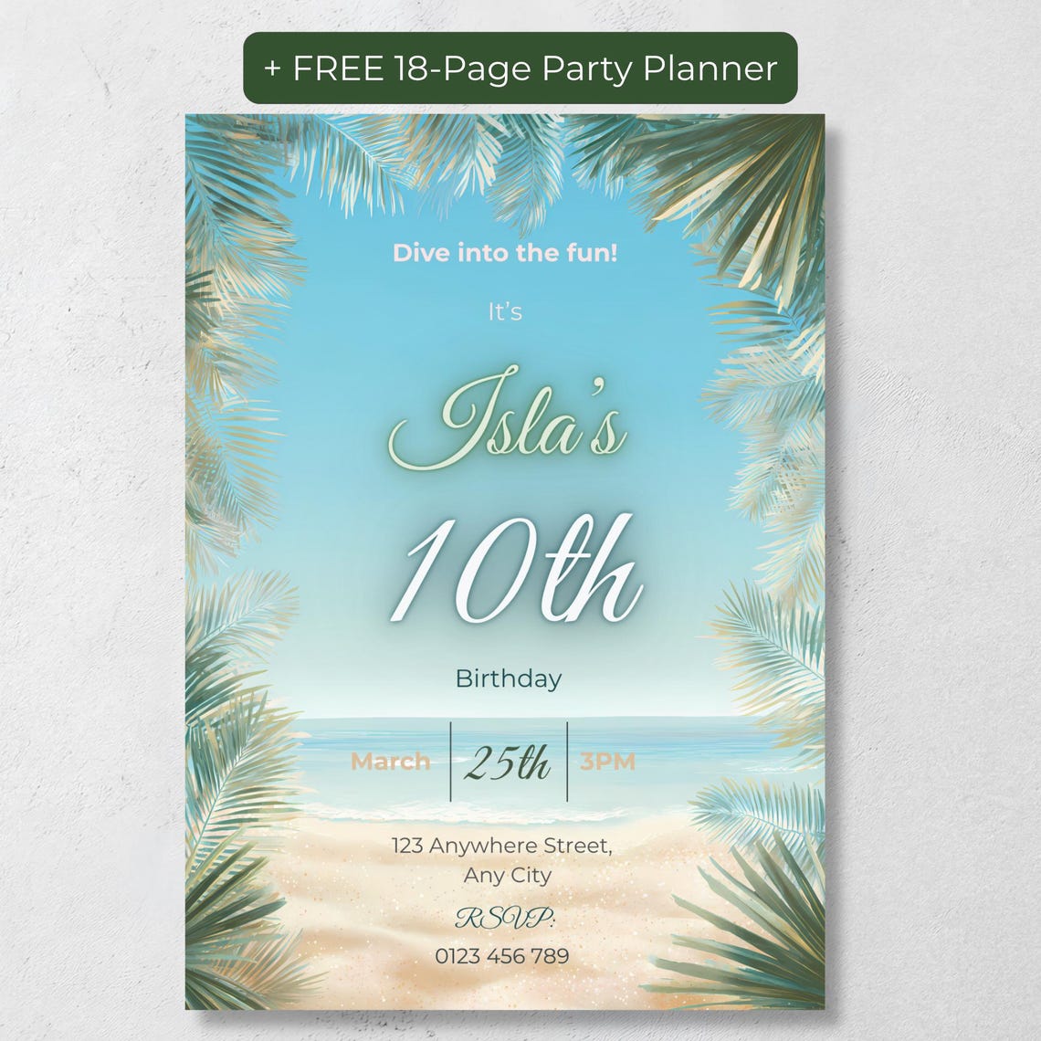 Beach Birthday Invitation