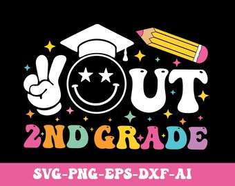 Peace Out 2nd Grade SVG, Graduation Clipart (Digital Download)