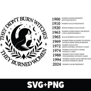 They Didn&#39;t Burn Witches They Burned Women SVG PNG, Halloween Feminist Witch PNG, Feminist Witch Svg, Women&#39;s Rights, Equality png svg