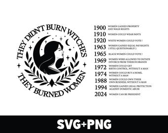 They Didn't Burn Witches They Burned Women SVG PNG, Halloween Feminist Witch PNG, Feminist Witch Svg, Women's Rights, Equality png svg