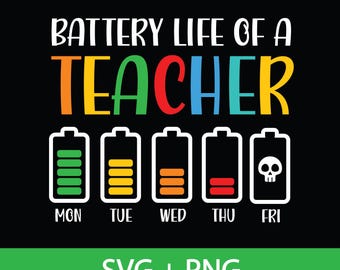 Batteritid för en lärare Svg Png, rolig lärare Svg, roligt talesätt för lärare png, present till lärare digitala filer