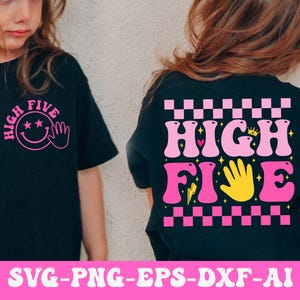High Five Svg Png, 5th Birthday Svg, Birthday Girl Svg, Fifth Birthday Party Shirt Svg, Girls Birthday Svg Png Cricut Cut File