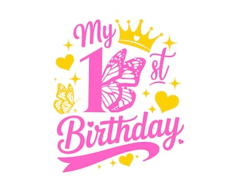 Girl 1st Birthday Svg Png, Its My Birthday Onesie Toddler Svg Png, First Birthday Princess Svg, B-day Girl Svg, My 1st Birthday Png