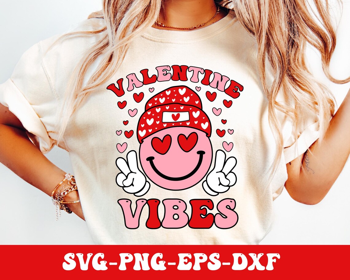 Valentine Vibes Svg Png, Valentine’s Day Svg Png, Retro Valentines ...