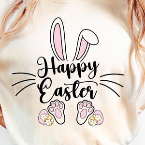 Happy Easter Svg Png, Easter Bunny Svg, Kids Easter Svg, Rabbit Easter Shirt Svg, Bunny Ears Png, Easter Svg Cut Files for Cricut, Png, Dxf