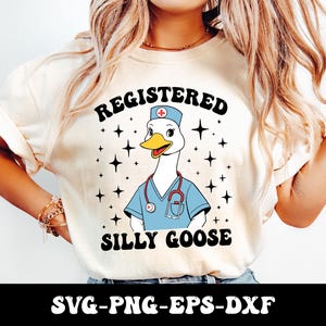 Registrierte doofe Gans Svg Png, registrierte Krankenschwester-Svg, Alberne Gans Krankenschwester-Svg Png, lustige Krankenschwester Png, trendige niedliche Silly Gans Digitaler Download