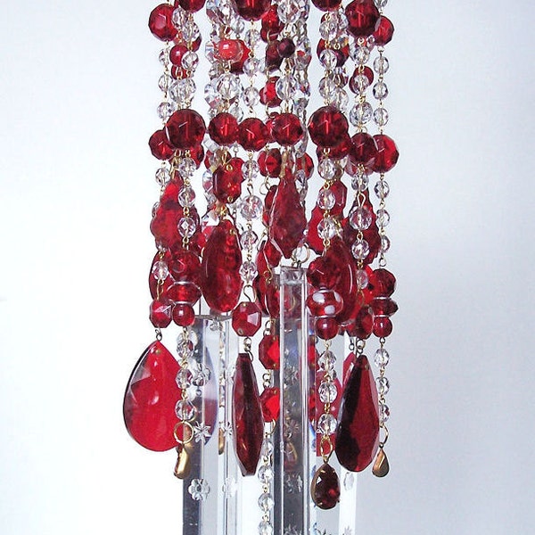 Be Mine Jeweled Antique Ruby Crystal Wind Chime