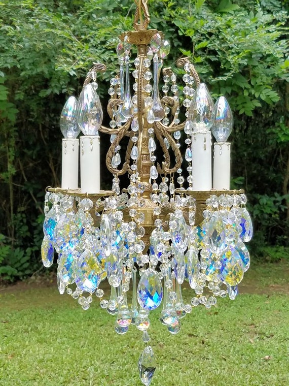 Small Crystal Chandelier Small Vintage Chandelier Aurora Etsy image 0 - Small Crystal Chandelier Small Vintage Chandelier Aurora Etsy