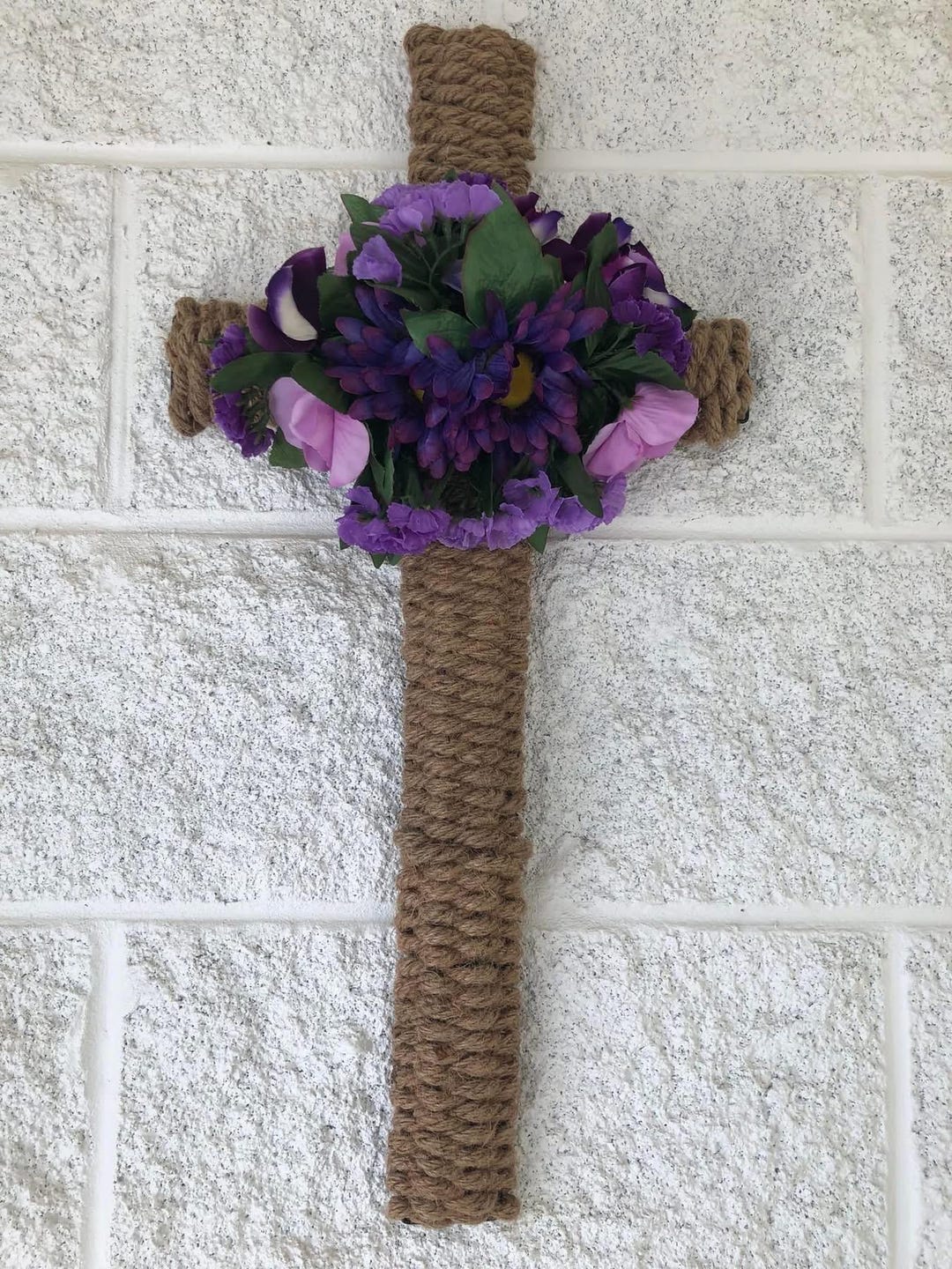 Easter Rope Easter Rope Cross With Flowers. - Etsy