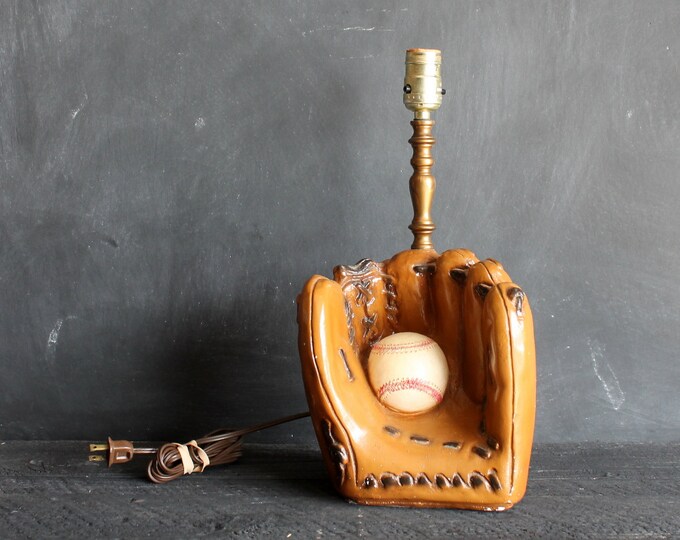 Vintage Baseball Glove Lamp Base Ceramic Boys Room Lighting Etsy