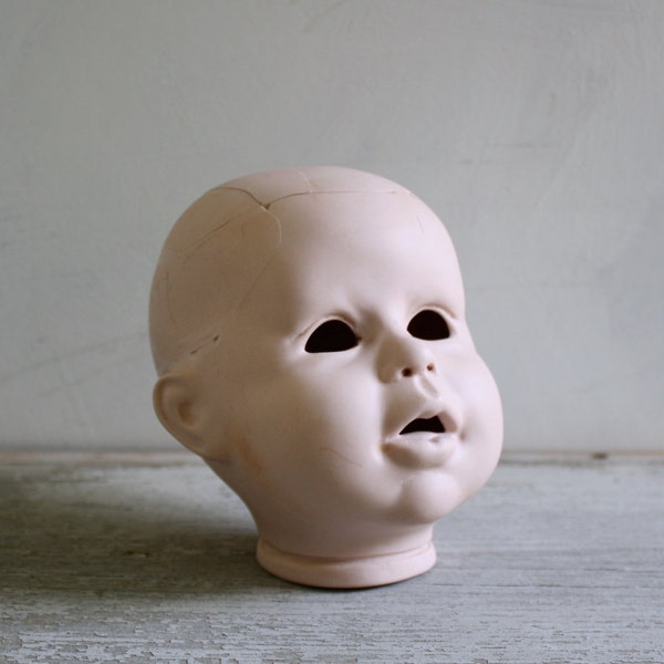 Vintage Bisque Doll Head - Cracked