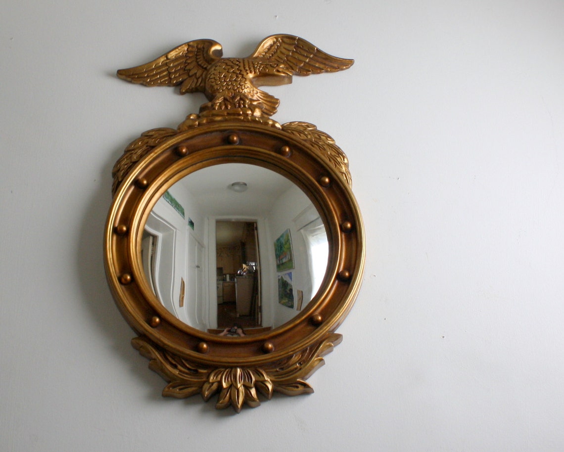 Vintage Eagle Mirror Porthole Nautical Style Etsy